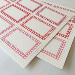 18 Small Self-Adhesive Labels Red