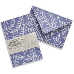 Packet of Ten Patterned Envelopes in Sprig Harebell
