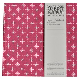Square Lined Notebook in Large Stars Magenta