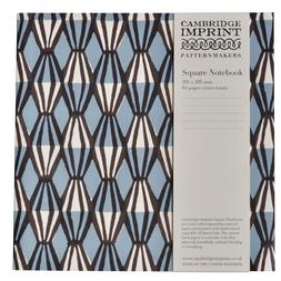 Square Lined Notebook in Threadwork Blue and Coffee