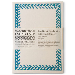 Ten Postcards with Patterned Border in Turquoise