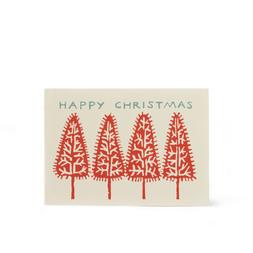 Pack of 10 Happy Christmas trees card