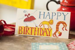 Ballerina, Lion and Acrobat Card