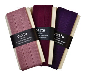 Italian Cotton Ribbons in Pink and Purples