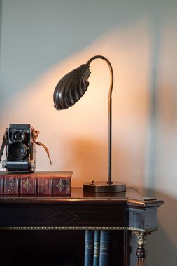 Art Deco antique brass adjustable table lamp