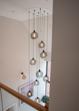 Bespoke Hereford staged cluster chandelier
