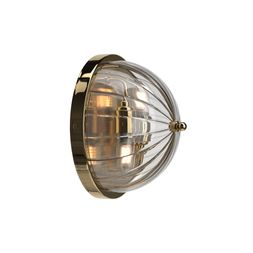 Ribbed glass flush fitting Grafton Globe bathroom light