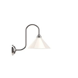 White glass Hay Coolie swan neck bathroom wall light