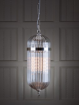 Fritz Fryer Ribbed Aston Lantern Pendant Light
