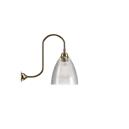Fritz Fryer Swan Neck Wall Light Skinny Ribbed Ledbury Shade