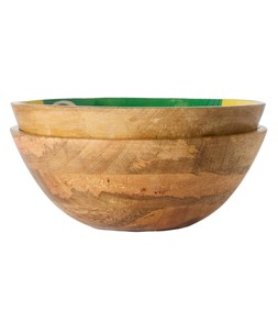 Retro Tomato Mango Wood Bowls Set Of 2 £25