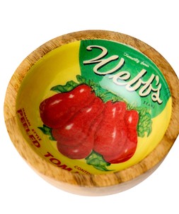 Retro Tomato Mango Wood Snack Bowls Set Of 2 £15