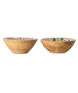 Tranquil Tile Mango Wood Bowls Set Of 2 £25