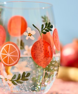 Vibrant Orange Stemless Wine Glass £12