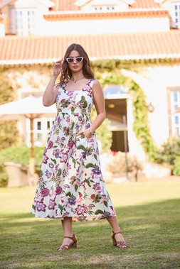 Charlotte Floral Cotton Dobby Dress £50