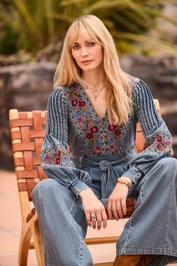 Boutique Embroidered Denim Jumpsuit £85