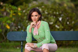 Penny Embroidered Floral Cable Knit Cardigan £45