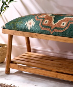 Boho Floral Kilim Storage Bench £220