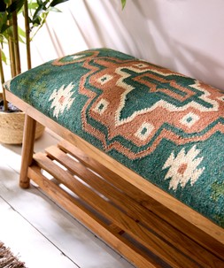 Boho Floral Kilim Storage Bench £220