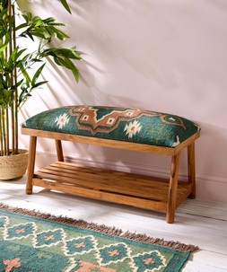 Boho Floral Kilim Storage Bench £220