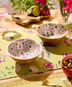 Tranquil Tile Mango Wood Bowls Set Of 2 £25