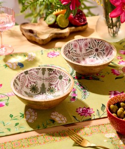 Tranquil Tile Mango Wood Bowls Set Of 2 £25
