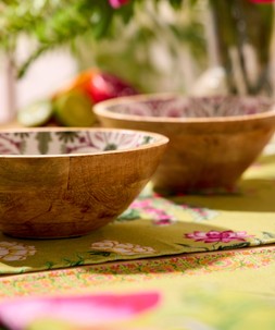 Tranquil Tile Mango Wood Bowls Set Of 2 £25