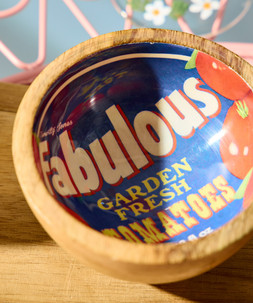 Retro Tomato Mango Wood Snack Bowls Set Of 2 £15
