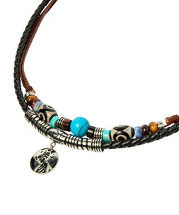 Beach Drifter Leather And Stone Necklace £25