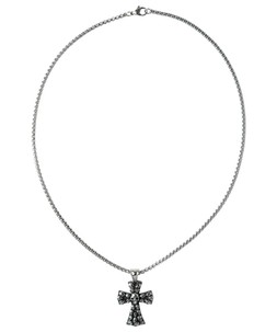 BK198A Stainless Steel Skull Cross And Chain Silver £25 (1)