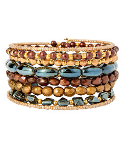 Bronzed Goddess Beaded Spiral Bracelet £15