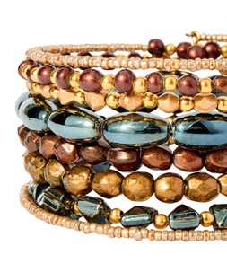 Bronzed Goddess Beaded Spiral Bracelet £15