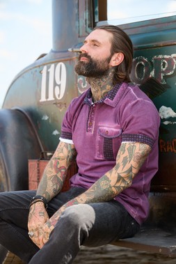 CV046A Full Of Character Polo Shirt Purple £39