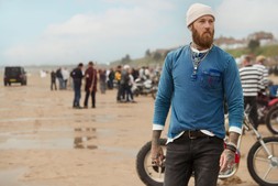 CV050A Customised Indigo Henley Blue £39