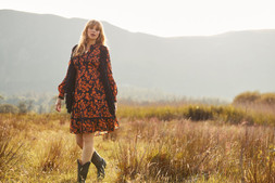 HB585A Boho Ribbon Gilet Black £55 WF321A Autumnal Florals Dress Black £55 021
