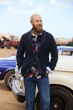 MK365A Carefree Indigo Washed Cardigan Navy £65