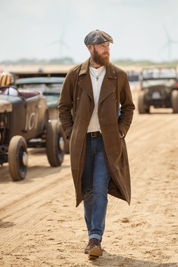 ML120A Marvelous Military Longline Coat Brown £290