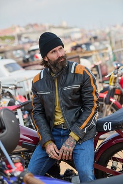 ML124A Rocking Racer Leather Jacket Black £220