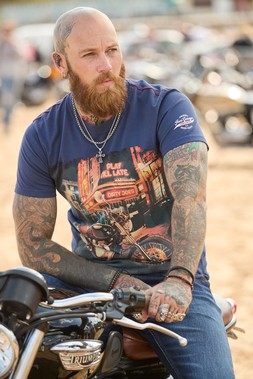 MT775A Dirty Joes Bike Tee Blue £25