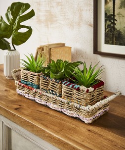 Serene Bohemian Reclaimed Sari Planters Set £25 ZA777A 1