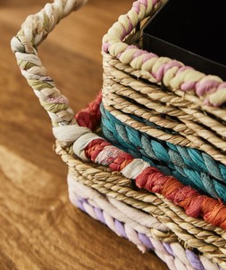 Serene Bohemian Reclaimed Sari Planters Set £25 ZA777A 5