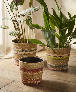 Serene Bohemian Reclaimed Sari Storage Baskets Set Of 3 £58 ZA776A 1
