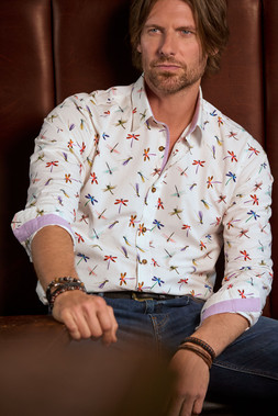 SM835A Dapper Dragonfly Long Sleeve Shirt White £40
