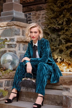 WB696A Loretta Crushed Velvet Trousers £55
