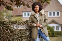WJ744A Mila Badged And Embroidered Parka £130