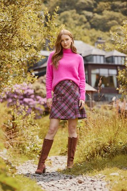 WK843A Fabulous Fluffy Knit Jumper Pink £40 WS472A Joe's Favourite Check Mini Skirt Pink £50 004