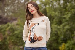 WK858A Fabulous Fox Jumper Cream £45 083