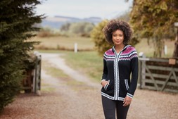 WK872A Fabulous Zip Front Hooded Fairisle Jumper £50