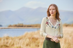WU251A Exquisite Embroidered Henley Top Cream £45 136