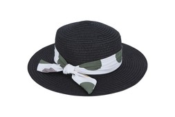 TK Maxx - Black Straw Hat with Green Spots Ribbon - &euro;12.99